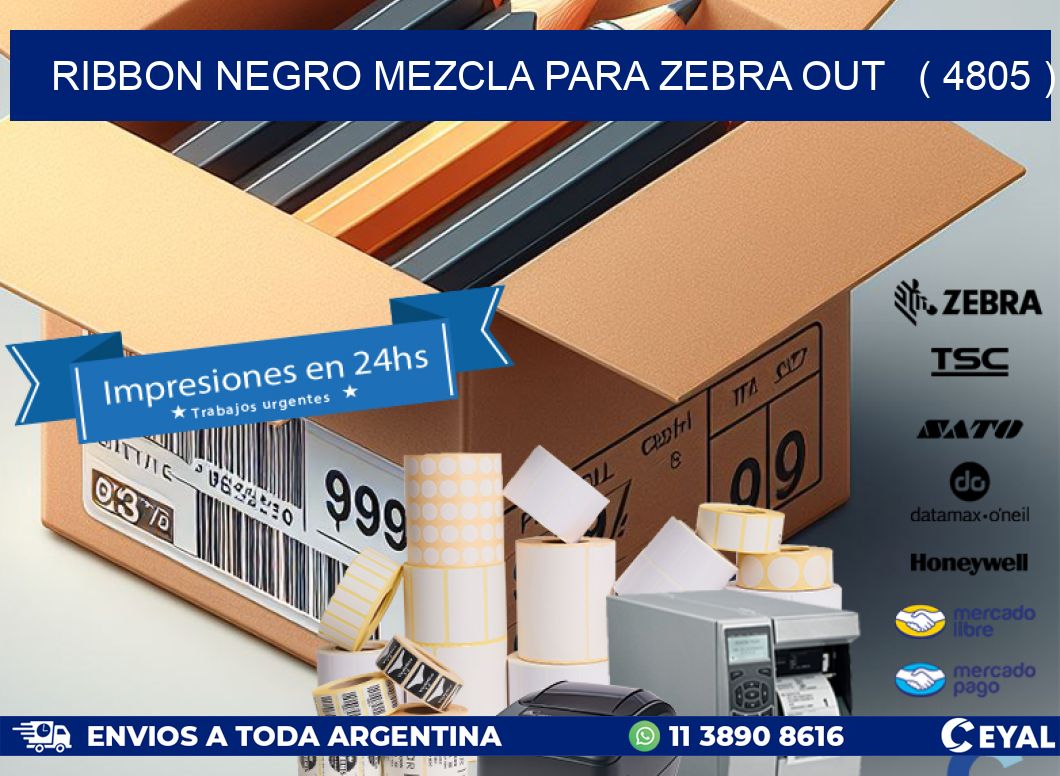 RIBBON NEGRO MEZCLA PARA ZEBRA OUT   ( 4805 )