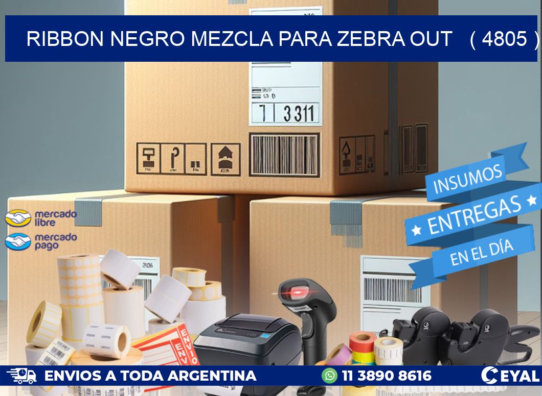 RIBBON NEGRO MEZCLA PARA ZEBRA OUT   ( 4805 )