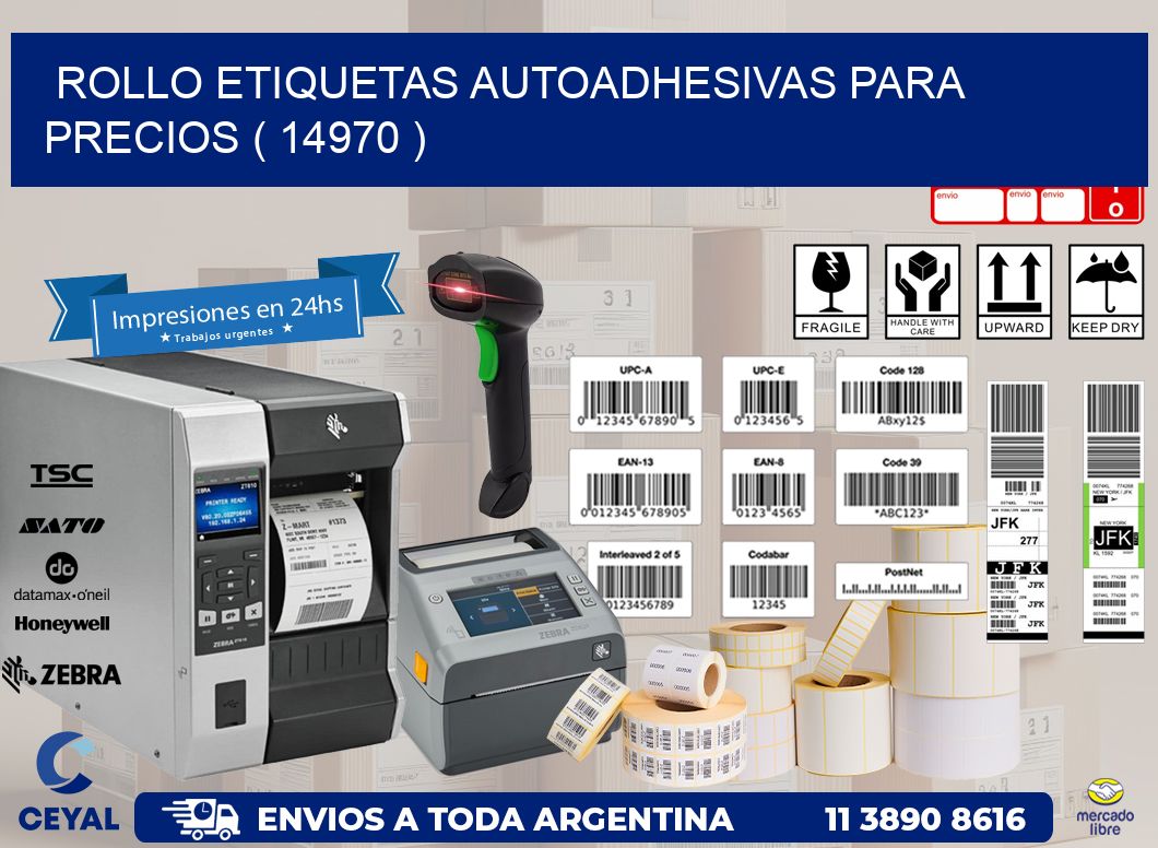 ROLLO ETIQUETAS AUTOADHESIVAS PARA PRECIOS ( 14970 )