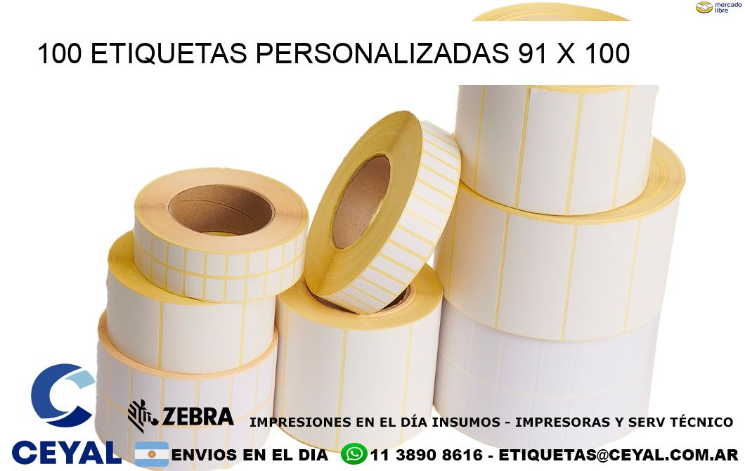 100 ETIQUETAS PERSONALIZADAS 91 x 100