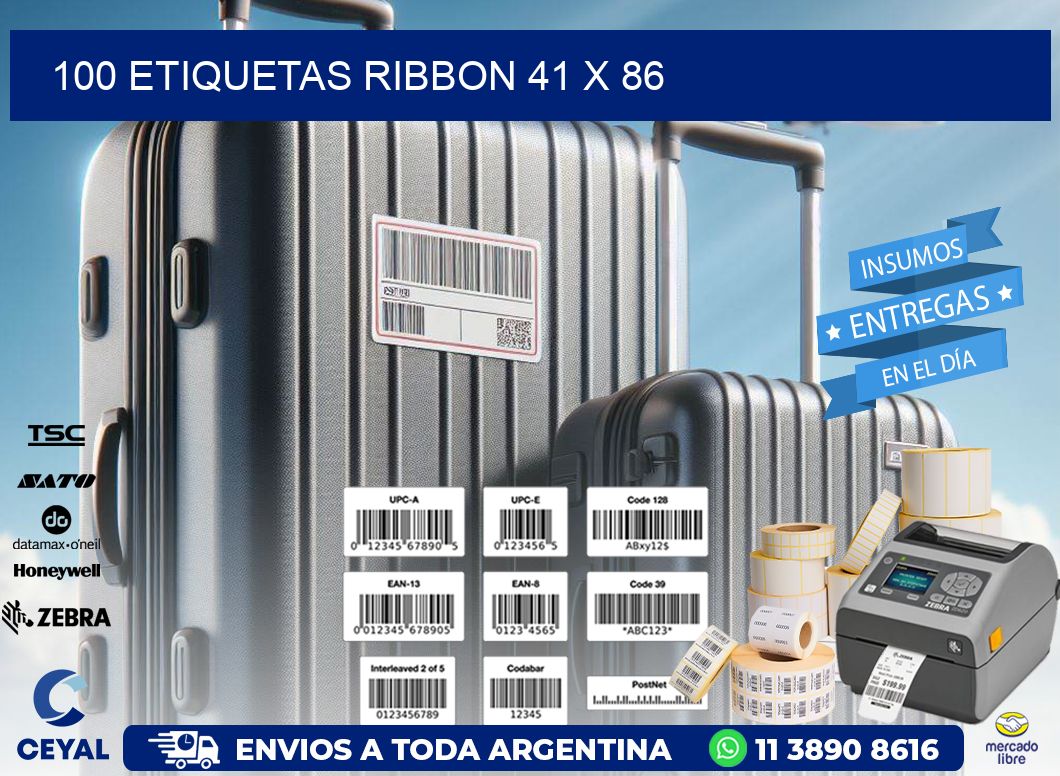 100 ETIQUETAS RIBBON 41 x 86