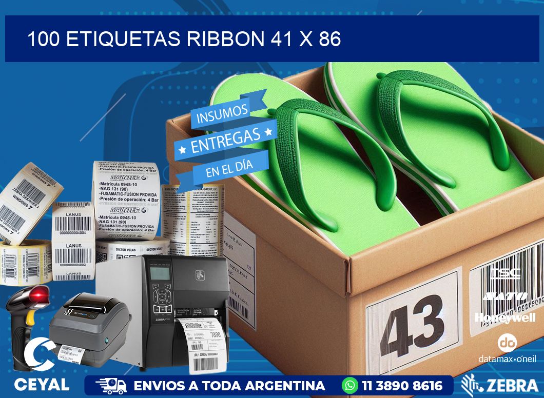 100 ETIQUETAS RIBBON 41 x 86