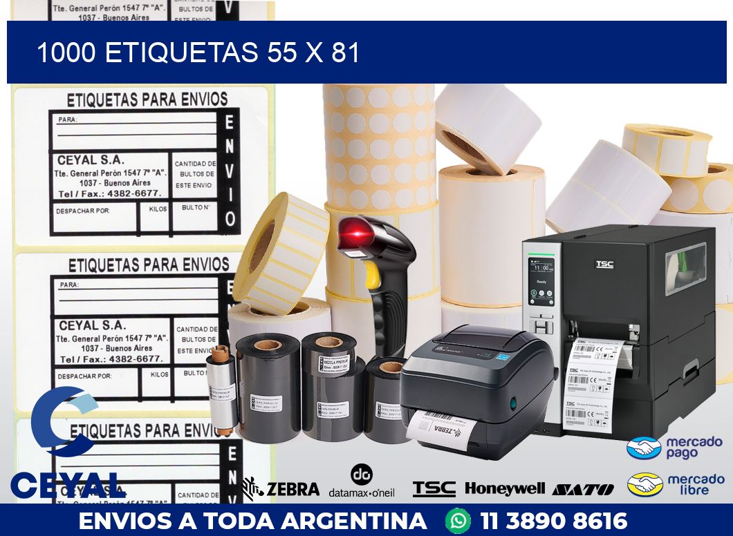 1000 ETIQUETAS 55 x 81