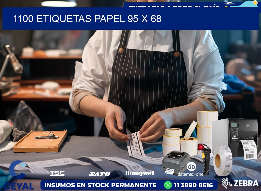 1100 ETIQUETAS PAPEL 95 x 68