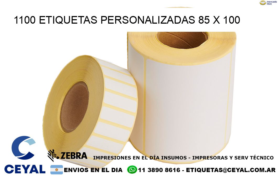 1100 ETIQUETAS PERSONALIZADAS 85 x 100