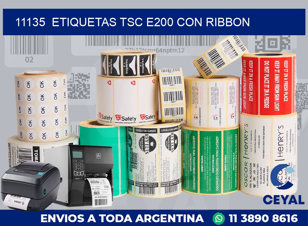 11135  ETIQUETAS TSC E200 CON RIBBON