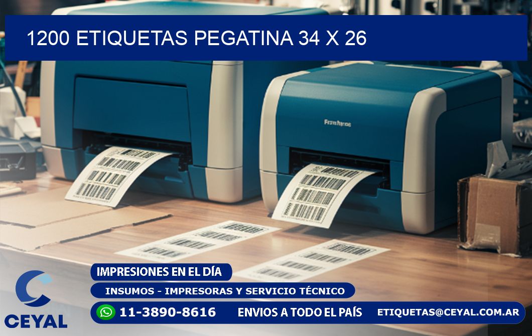 1200 ETIQUETAS PEGATINA 34 x 26