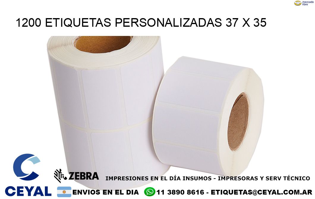 1200 ETIQUETAS PERSONALIZADAS 37 x 35