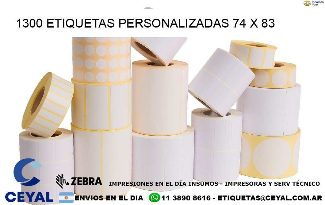 1300 ETIQUETAS PERSONALIZADAS 74 x 83