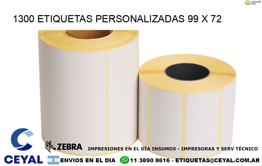 1300 ETIQUETAS PERSONALIZADAS 99 x 72