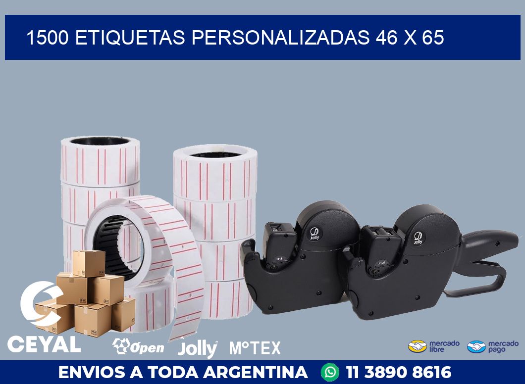1500 ETIQUETAS PERSONALIZADAS 46 x 65