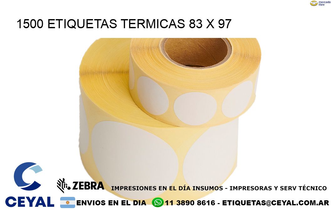 1500 ETIQUETAS TERMICAS 83 x 97