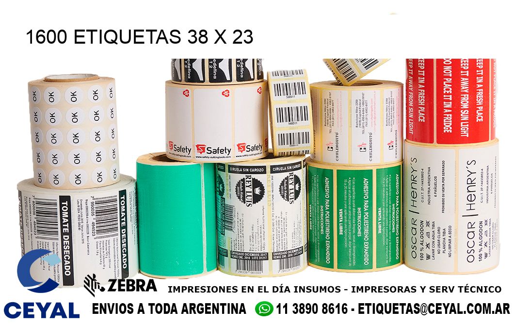 1600 ETIQUETAS 38 x 23