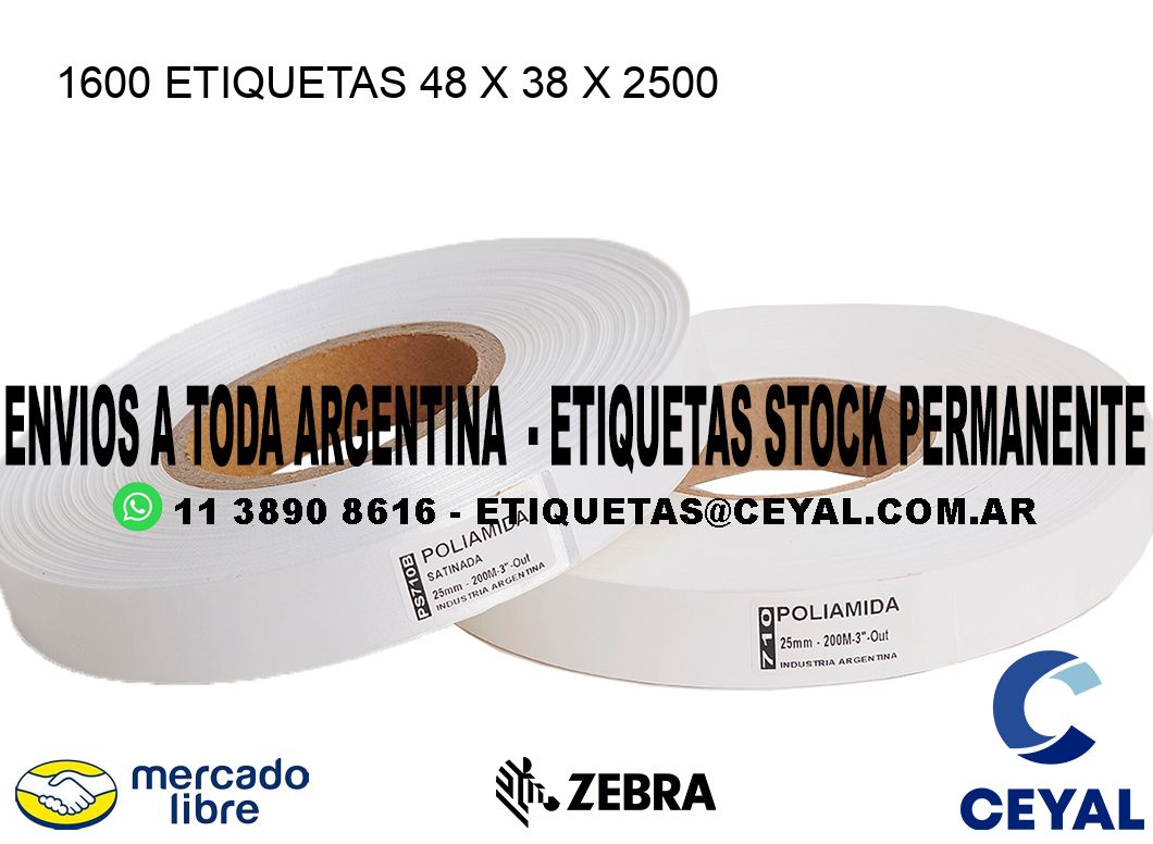 1600 ETIQUETAS 48 x 38 x 2500