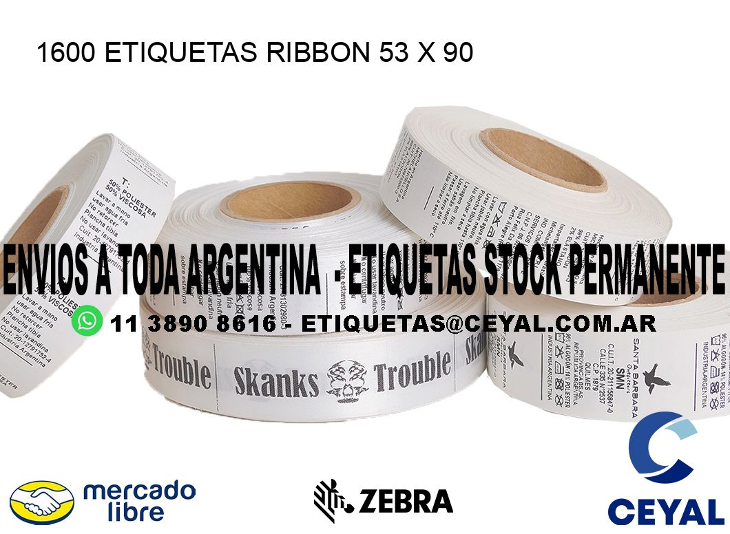 1600 ETIQUETAS RIBBON 53 x 90