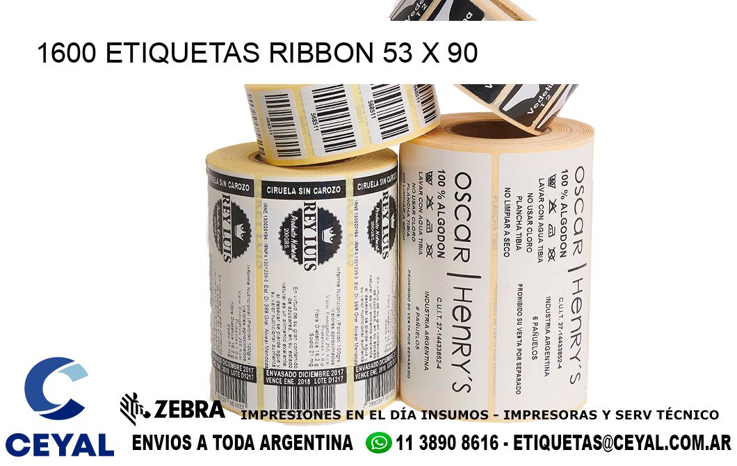 1600 ETIQUETAS RIBBON 53 x 90