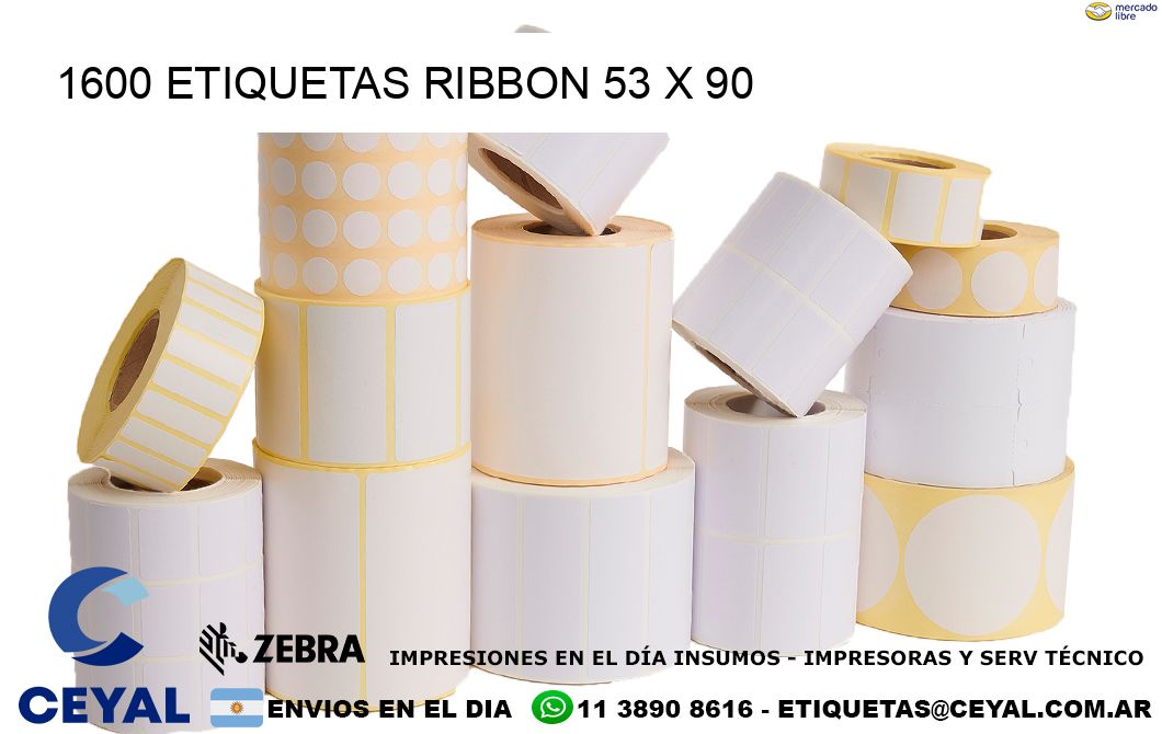 1600 ETIQUETAS RIBBON 53 x 90