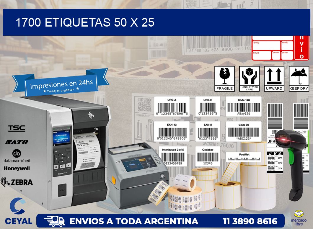 1700 ETIQUETAS 50 x 25