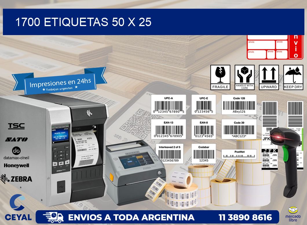 1700 ETIQUETAS 50 x 25