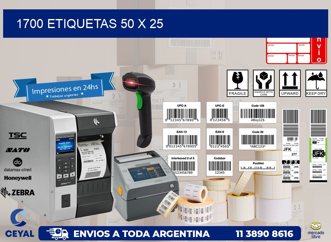 1700 ETIQUETAS 50 x 25