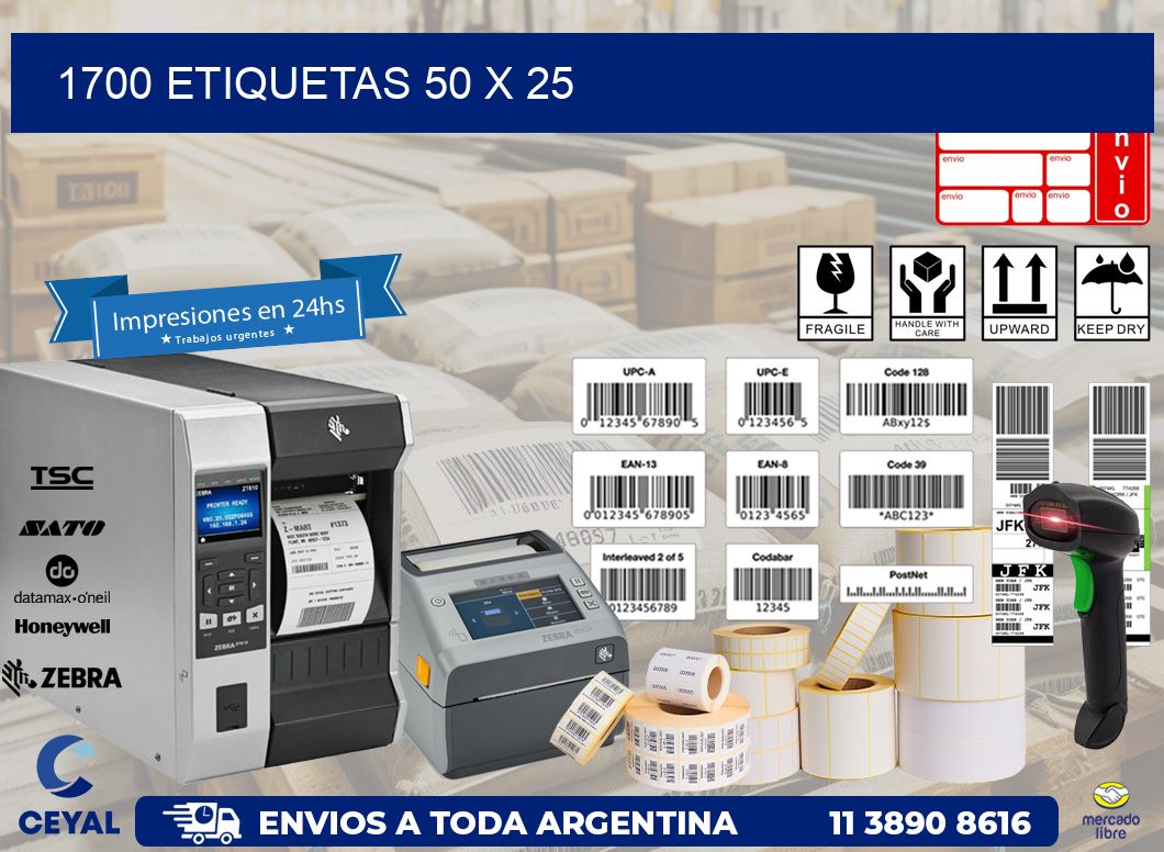 1700 ETIQUETAS 50 x 25