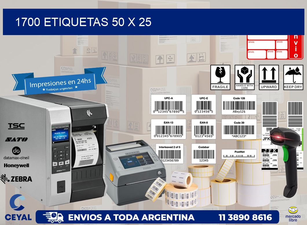 1700 ETIQUETAS 50 x 25