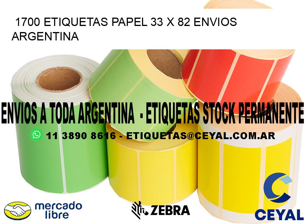 1700 ETIQUETAS PAPEL 33 x 82 ENVIOS ARGENTINA