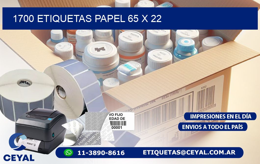 1700 ETIQUETAS PAPEL 65 x 22