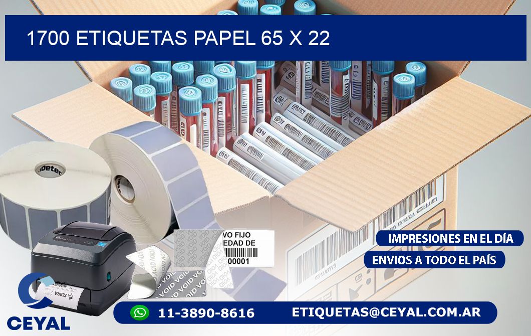 1700 ETIQUETAS PAPEL 65 x 22