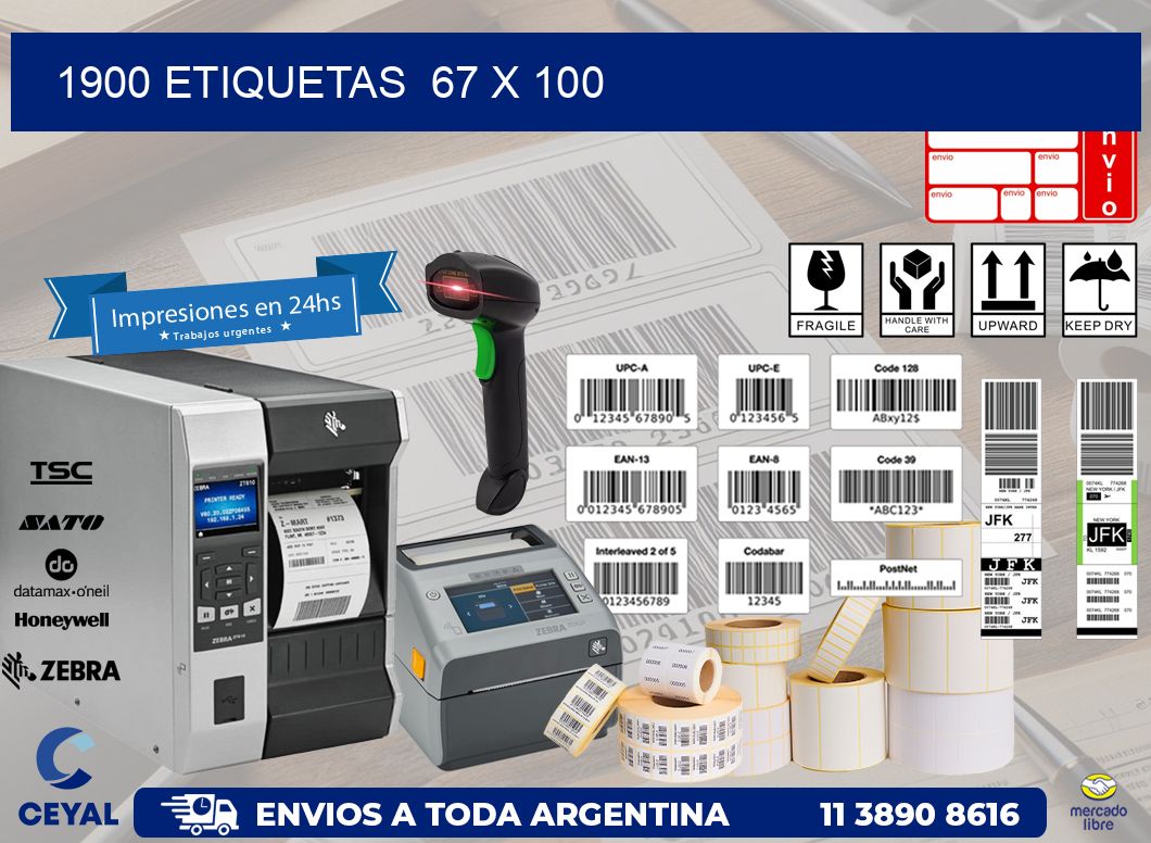 1900 ETIQUETAS  67 x 100