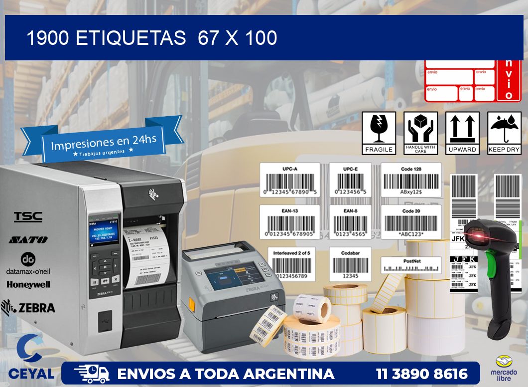 1900 ETIQUETAS  67 x 100