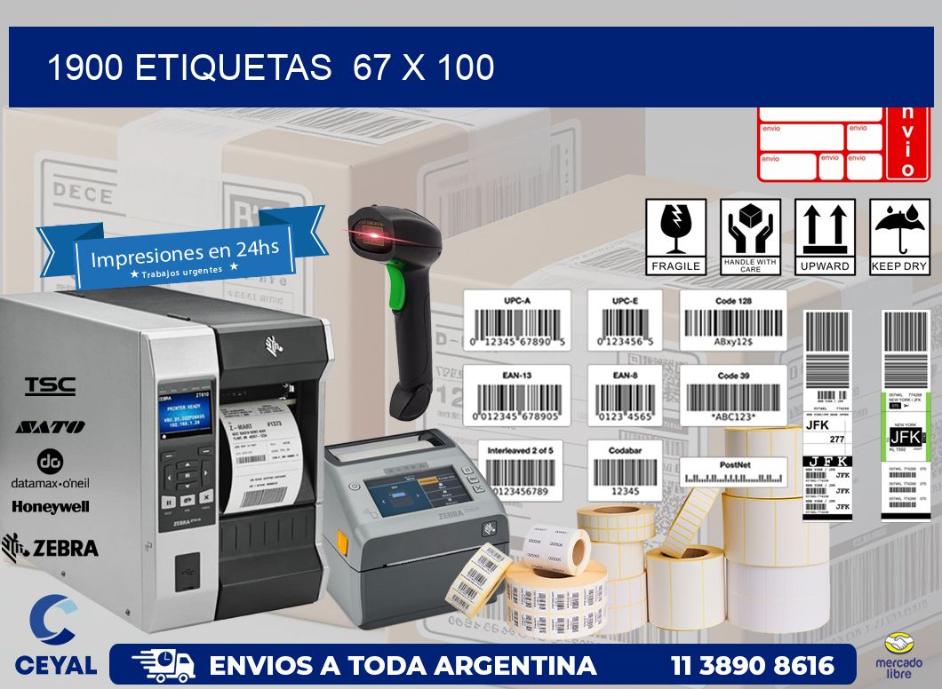 1900 ETIQUETAS  67 x 100