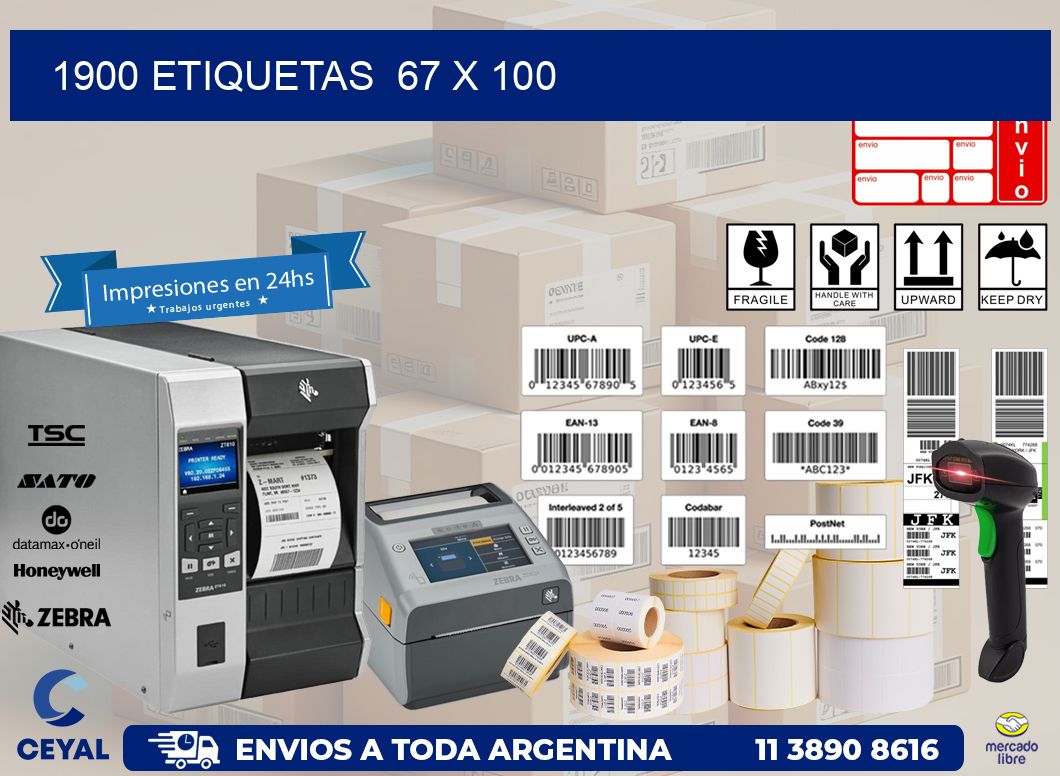 1900 ETIQUETAS  67 x 100