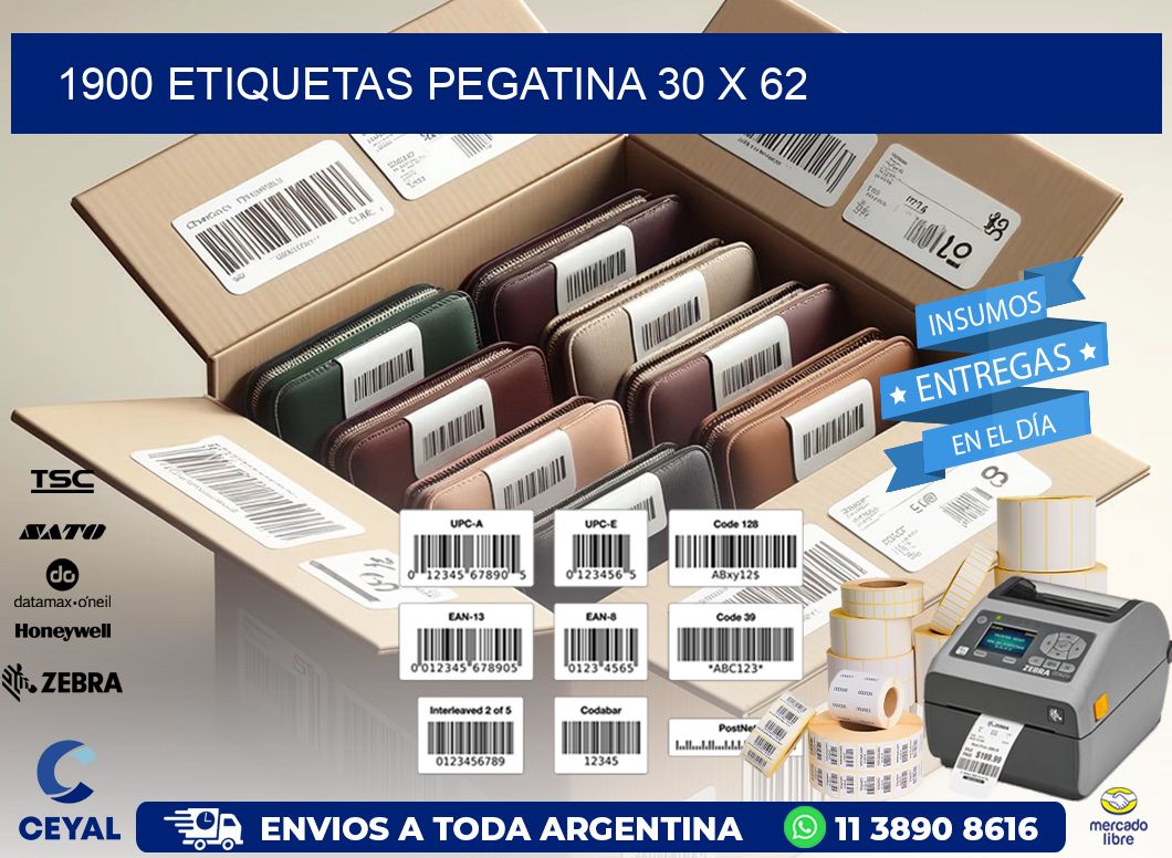 1900 ETIQUETAS PEGATINA 30 x 62