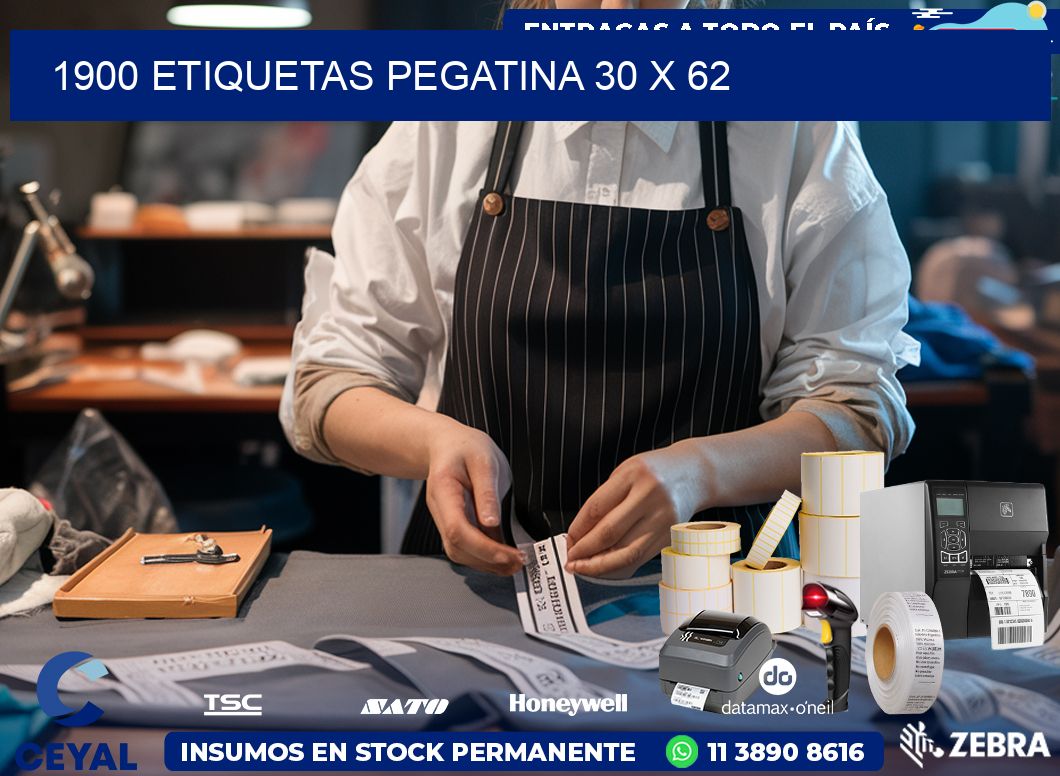 1900 ETIQUETAS PEGATINA 30 x 62