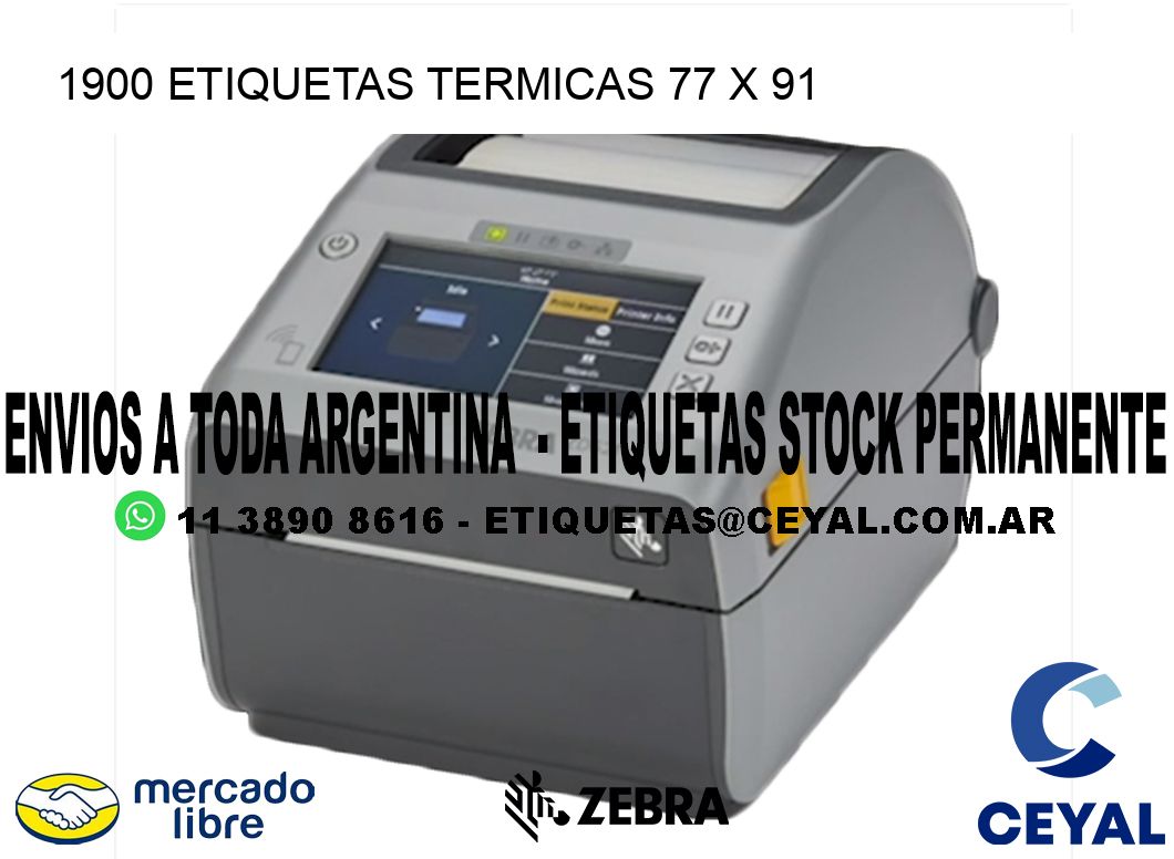 1900 ETIQUETAS TERMICAS 77 x 91