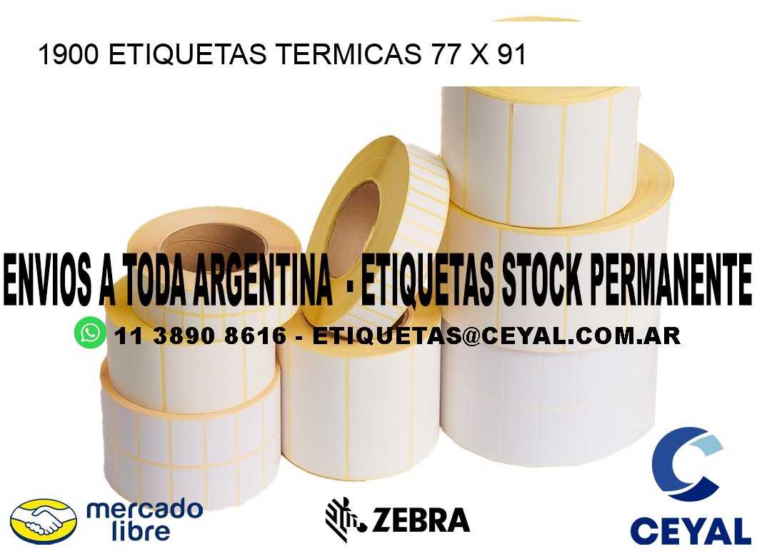 1900 ETIQUETAS TERMICAS 77 x 91