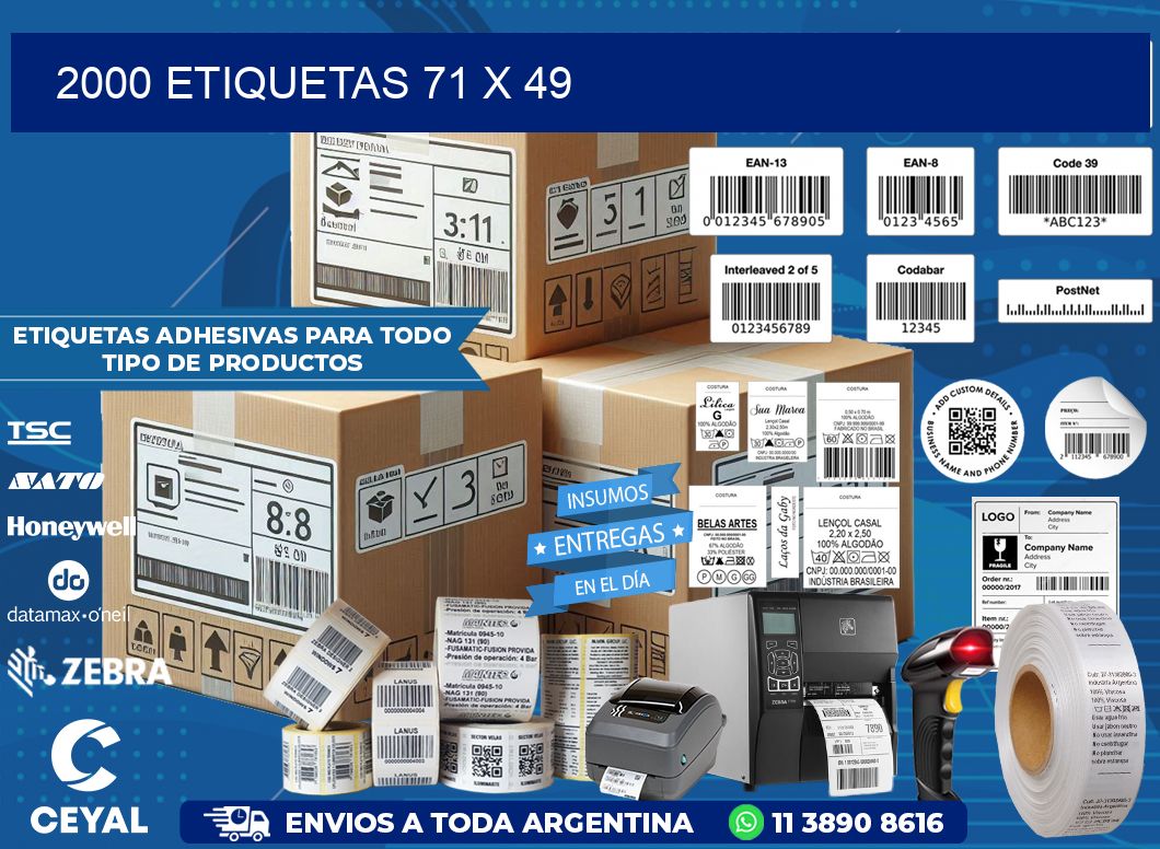 2000 ETIQUETAS 71 x 49