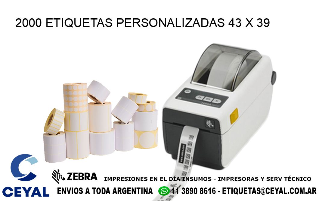 2000 ETIQUETAS PERSONALIZADAS 43 x 39