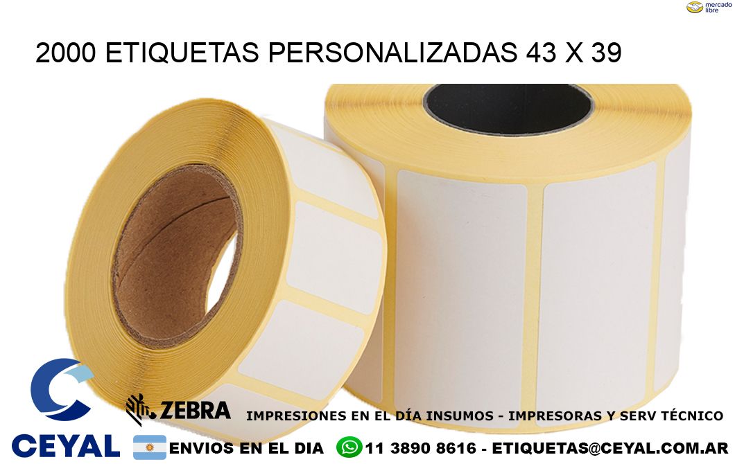 2000 ETIQUETAS PERSONALIZADAS 43 x 39