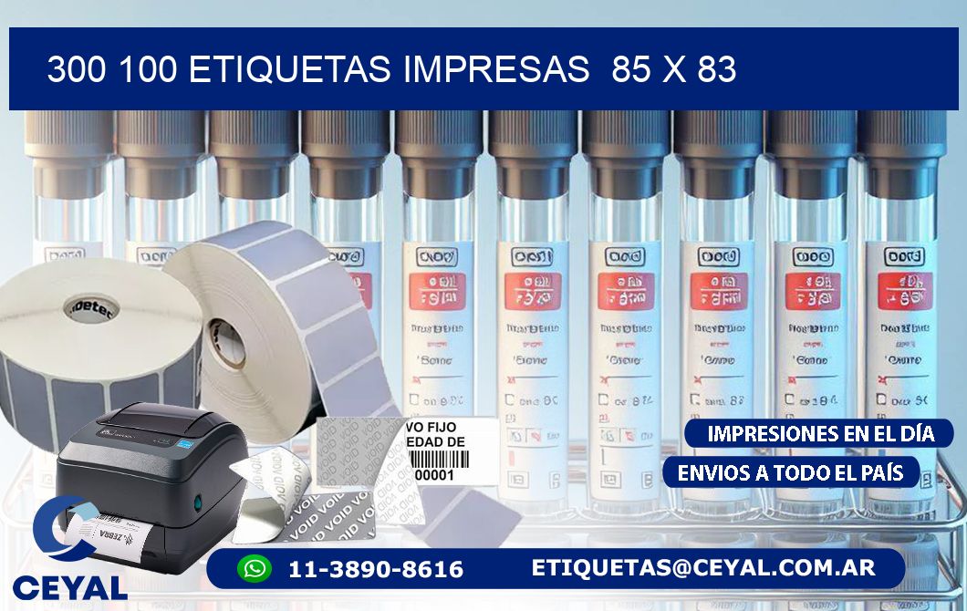 300 100 ETIQUETAS IMPRESAS  85 x 83