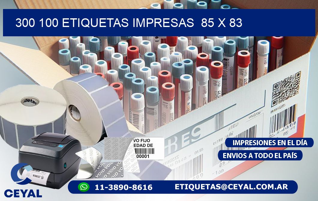 300 100 ETIQUETAS IMPRESAS  85 x 83