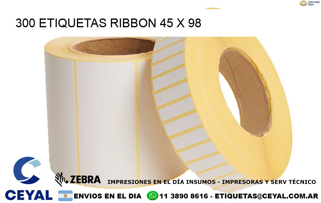 300 ETIQUETAS RIBBON 45 x 98