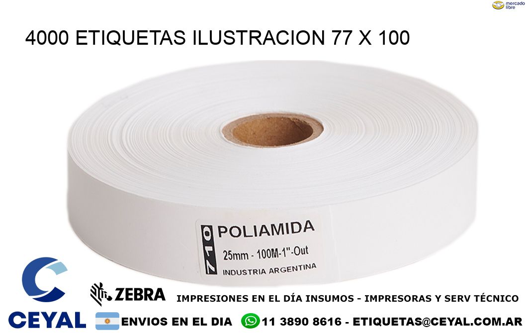 4000 ETIQUETAS ILUSTRACION 77 x 100