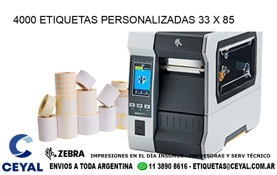 4000 ETIQUETAS PERSONALIZADAS 33 x 85