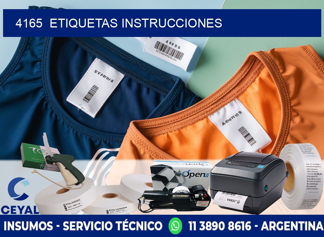 4165  ETIQUETAS INSTRUCCIONES