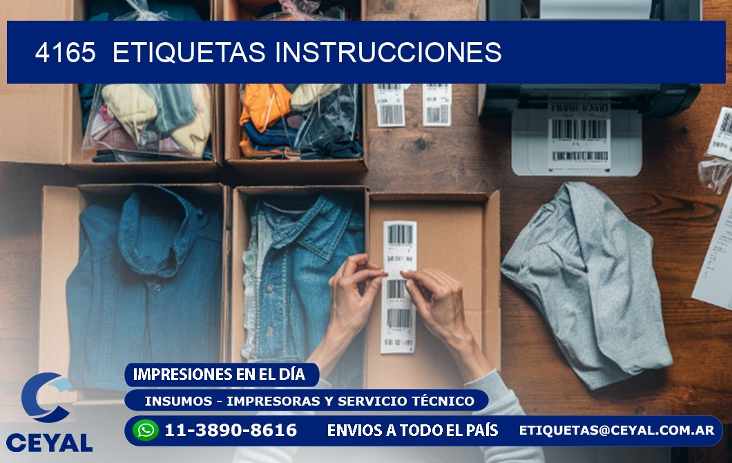 4165  ETIQUETAS INSTRUCCIONES