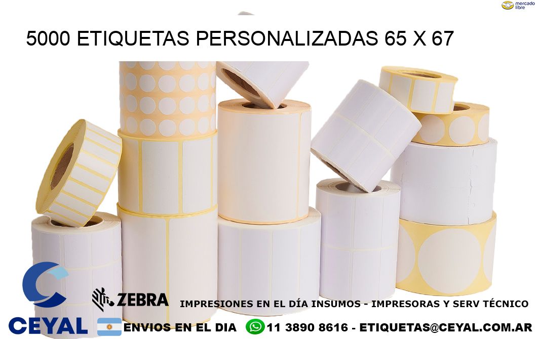 5000 ETIQUETAS PERSONALIZADAS 65 x 67