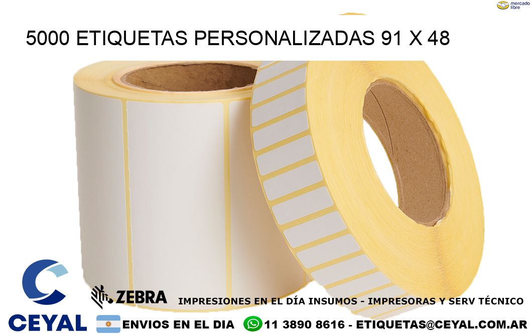 5000 ETIQUETAS PERSONALIZADAS 91 x 48