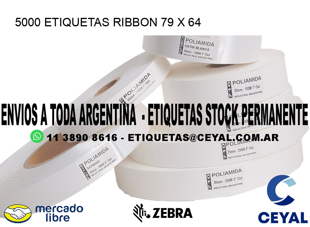 5000 ETIQUETAS RIBBON 79 x 64